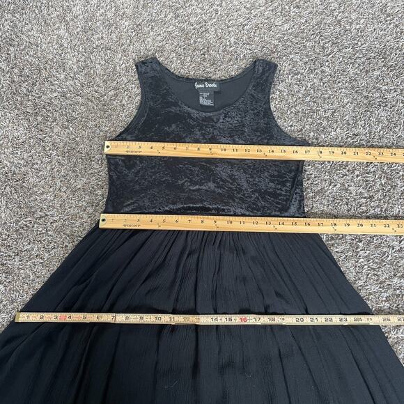 Vintage Dress Size Large Black Solid Sleevless A Line Whimsigoth Fairy Goth 90s - Picture 12 of 15